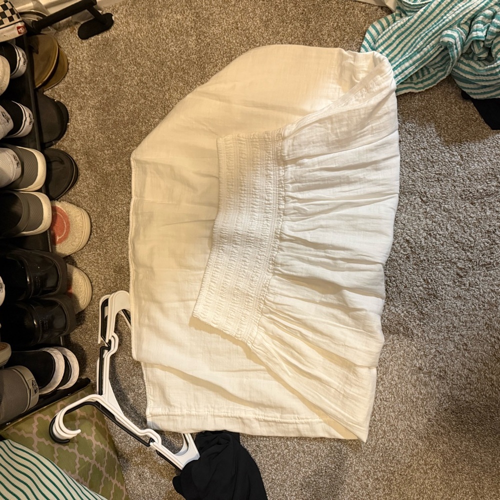 Old Navy White Linen Long Skirt